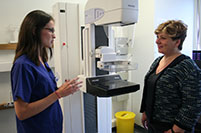 Emily Thornberry MP shows support for breast cancer awareness at Whittington Health